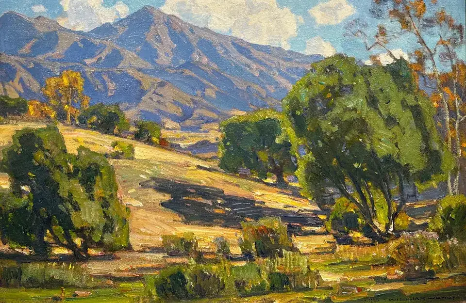 William Wendt, Under the Trees and Elsewhere, oil on canvas
