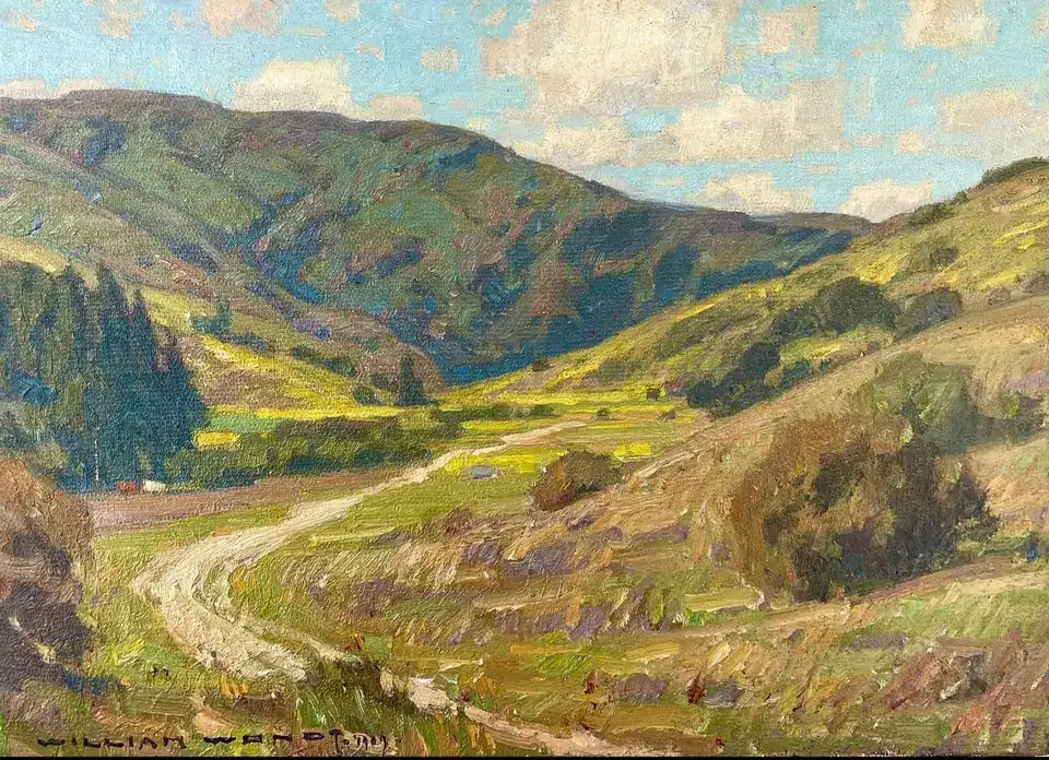 William Wendt, A Verdant Spring, oil on canvas