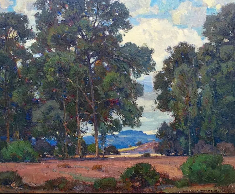 William Wendt, Before the Rain, oil on canvas