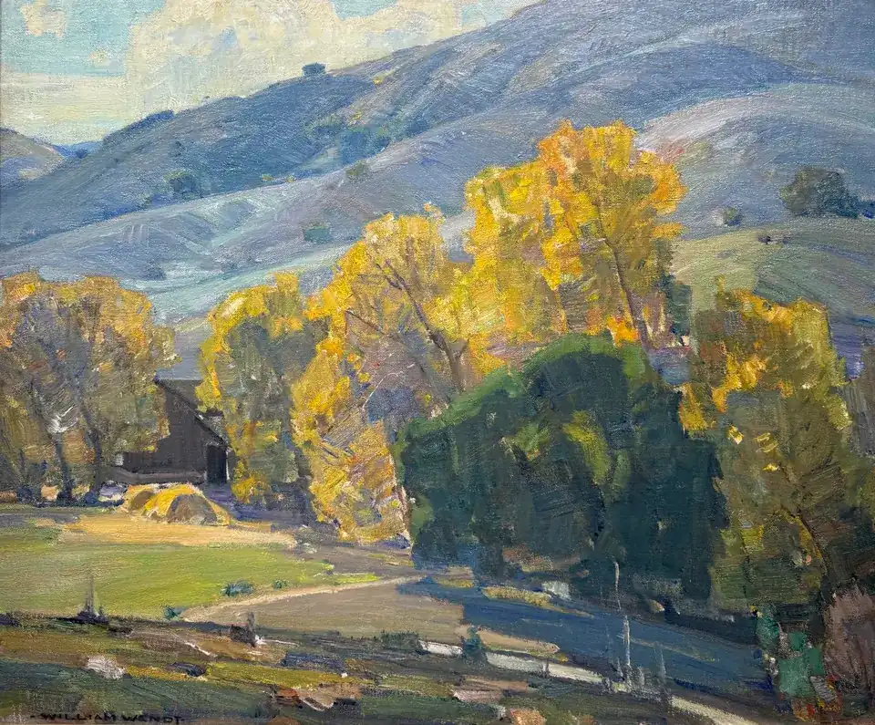 William Wendt, Mountain Ranch, oil on canvas